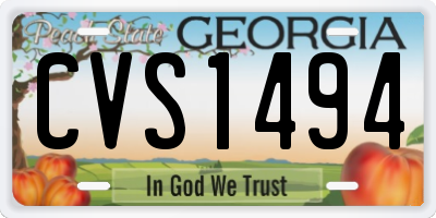 GA license plate CVS1494