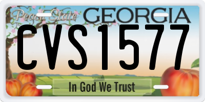 GA license plate CVS1577