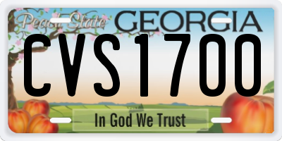 GA license plate CVS1700
