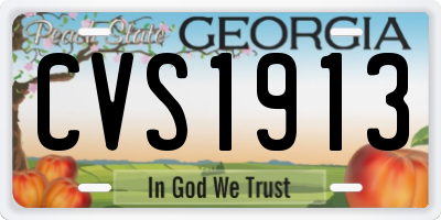 GA license plate CVS1913
