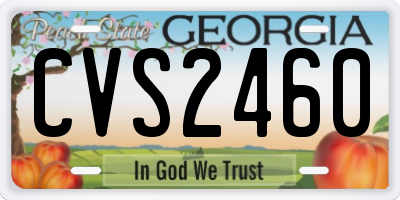 GA license plate CVS2460