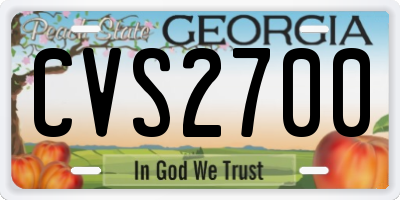 GA license plate CVS2700