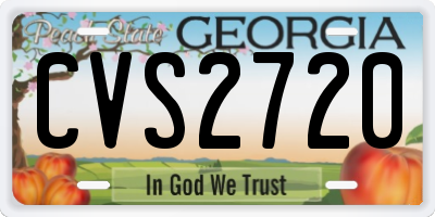 GA license plate CVS2720