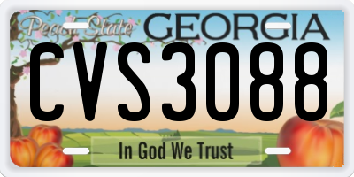 GA license plate CVS3088