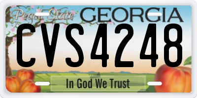 GA license plate CVS4248