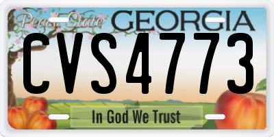 GA license plate CVS4773
