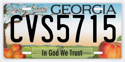 GA license plate CVS5715