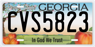GA license plate CVS5823
