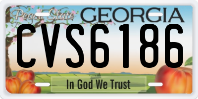 GA license plate CVS6186