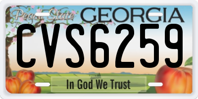 GA license plate CVS6259