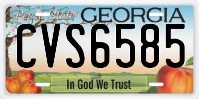 GA license plate CVS6585