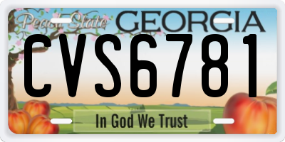GA license plate CVS6781