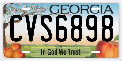 GA license plate CVS6898