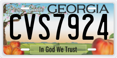 GA license plate CVS7924