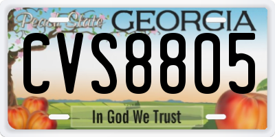 GA license plate CVS8805