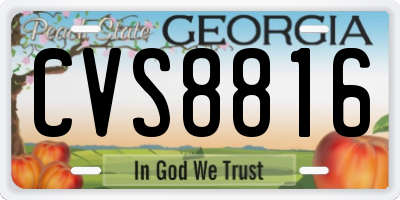 GA license plate CVS8816