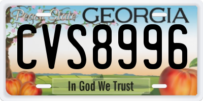 GA license plate CVS8996