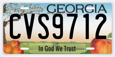 GA license plate CVS9712
