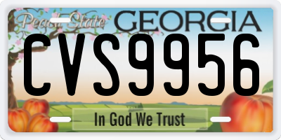 GA license plate CVS9956