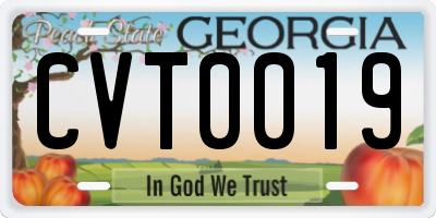 GA license plate CVT0019