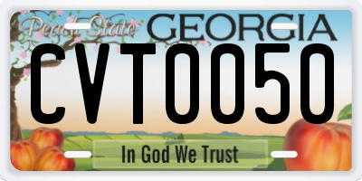 GA license plate CVT0050