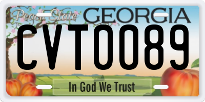 GA license plate CVT0089