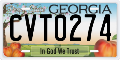 GA license plate CVT0274