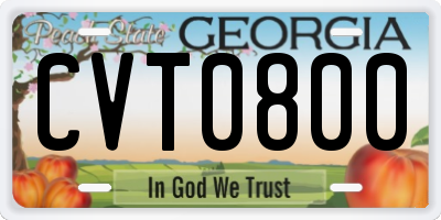 GA license plate CVT0800