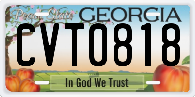 GA license plate CVT0818