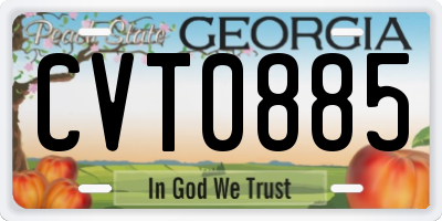 GA license plate CVT0885
