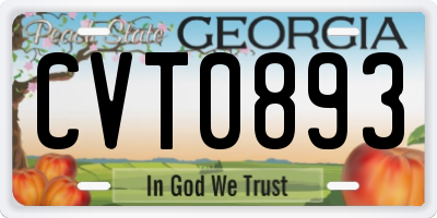 GA license plate CVT0893