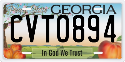 GA license plate CVT0894