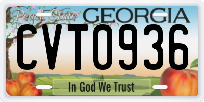 GA license plate CVT0936