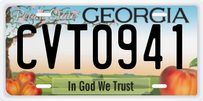 GA license plate CVT0941