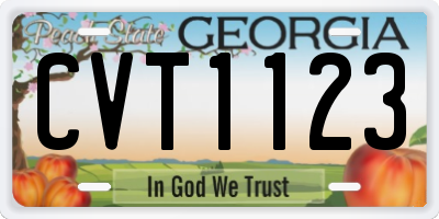 GA license plate CVT1123