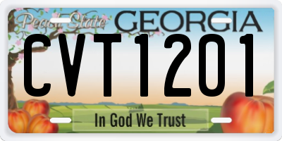 GA license plate CVT1201
