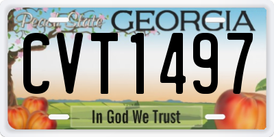 GA license plate CVT1497
