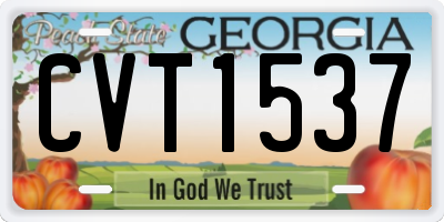 GA license plate CVT1537