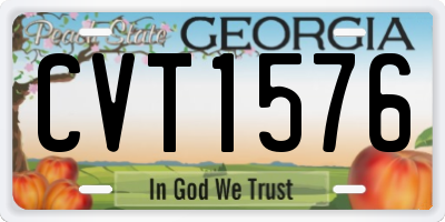 GA license plate CVT1576