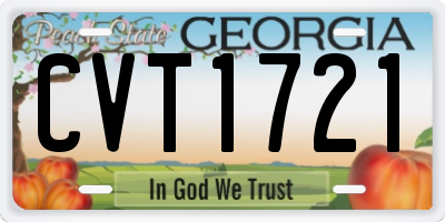 GA license plate CVT1721