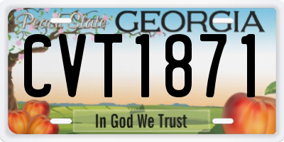 GA license plate CVT1871