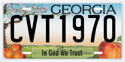 GA license plate CVT1970