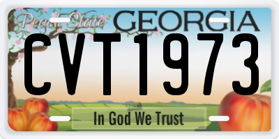 GA license plate CVT1973