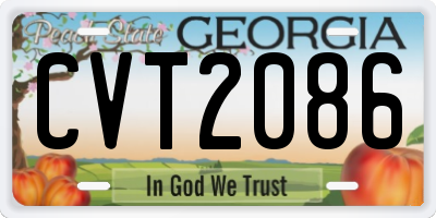 GA license plate CVT2086