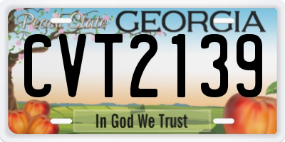 GA license plate CVT2139