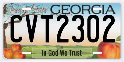 GA license plate CVT2302