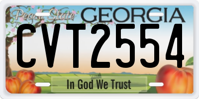 GA license plate CVT2554