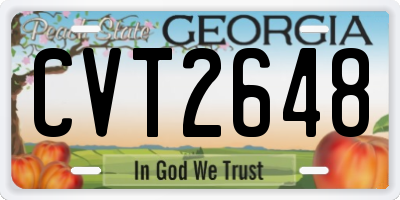 GA license plate CVT2648
