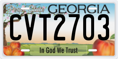 GA license plate CVT2703