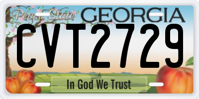 GA license plate CVT2729
